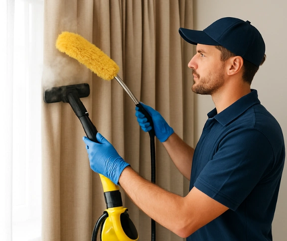 Trusted residential curtain cleaning technician Matty Curtain Cleaning manly-west QLD