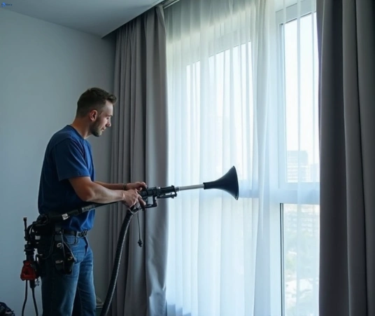 Professional commercial curtain cleaning process equipment Matty Curtain Cleaning manly-west