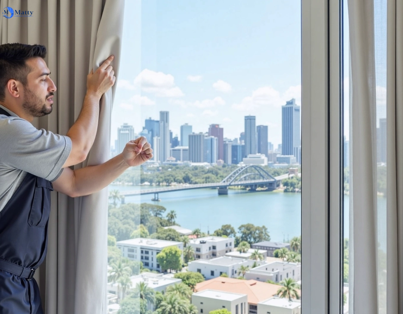 Professional curtain steam cleaning service manly-west QLD by Matty Curtain Cleaning